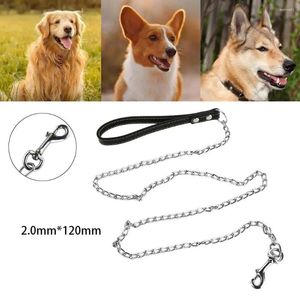 Collares de perros cadena de metal duradera tracción avanzada de mascotas cuerdas de control de control largo