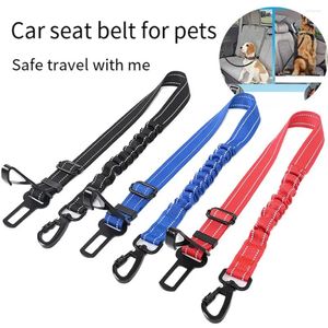 Colliers pour chiens en Nylon Durable, ceinture de sécurité pour voiture, harnais réfléchissant réglable, plomb élastique, corde de voyage pour chiot, accessoires