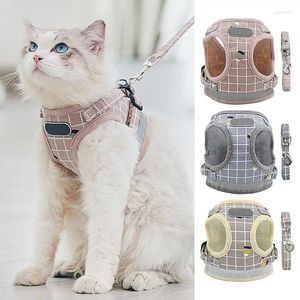 Collares para perros Correa de arnés de fácil control Gatos transpirables y sin tirones Necesidades para gatos al aire libre para viajar paseando