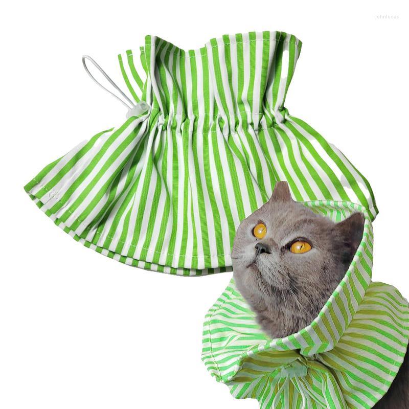 Hundhalsar Elizabethan krage för katter Polyester Soft Recovery DrawString Design Bekväma Skydd Justerbara husdjurstillbehör
