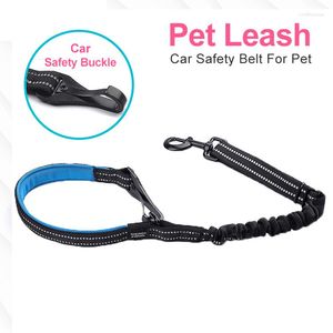 Colliers pour chiens Anti-déflagrant Grande Laisse Nylon Élastique Réfléchissant Chiens Véhicule Ceinture De Sécurité De Voiture Pour Moyenne Grande Chaîne Pour Animaux De Compagnie Résistant À L'usure