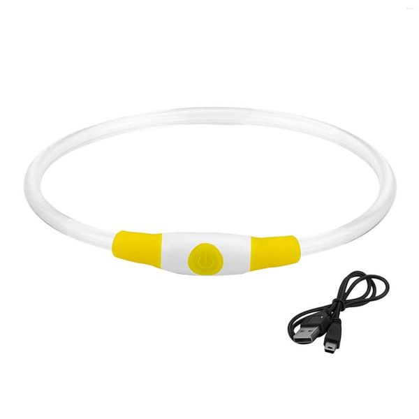 Colliers pour chiens Mode 70cm Glow Light Pet Harnais USB Rechargeable 3 Modes LED Collier Clignotant Taille Réglable Anti Perdu Pour Sombre Quotidien