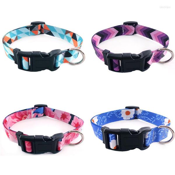 Colliers de chien collier de laisse de mode imprimé en nylon corde pour animaux de compagnie pour petits chiens moyens laisses de marche douces Chihuahua Pitbull vente en gros