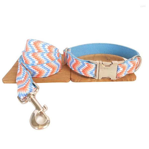 Collares para perros, Collar con ondas a la moda, colorido, hecho a mano, suave, pequeño y con correa, para viajes al aire libre, paseos, gatos domésticos, accesorios para perros