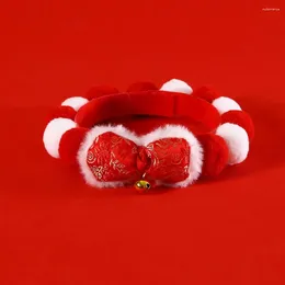 Colliers festifs pour animaux de compagnie, charmant thème de l'année du Dragon, avec décor de boule en peluche, collier doux et confortable, cercle de cou de chat