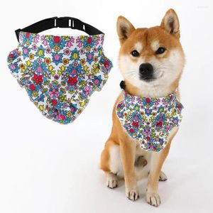 Colliers pour chiens à motif de fleurs, Bandana réglable pour animaux de compagnie, à la mode, pour un cou confortable et élégant, pour chiot