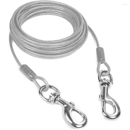 Colliers pour chiens en plomb pour grands chiens, revêtement pour animaux de compagnie, Camping en plein air, en acier galvanisé, laisse anti-mastication, pour animaux de compagnie avec câble d'attache