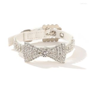 Colliers pour chiens avec nœud papillon en strass, bijoux de luxe de styliste pour petites races, accessoires pour animaux de compagnie, chat scintillant