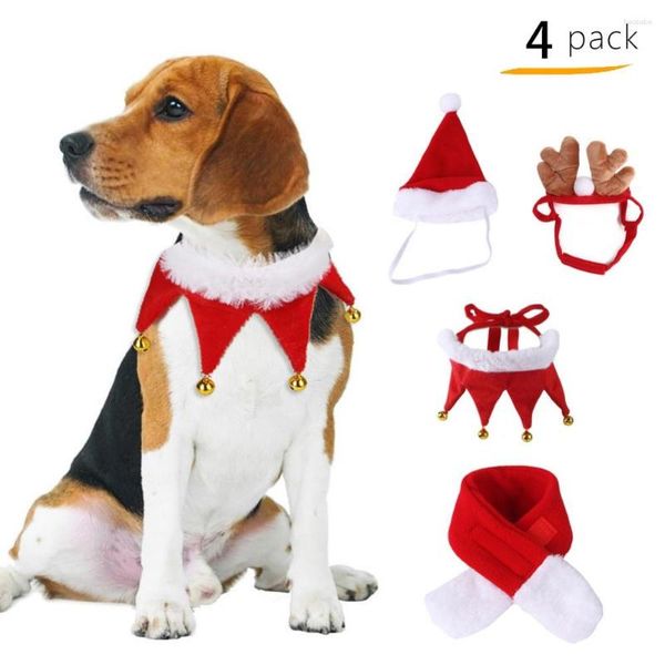 Collares de perro, disfraz divertido de gato para Navidad, sombrero de Papá Noel, bufanda de Cosplay, Collar, accesorios para la cabeza de alce bonito, accesorios Po, decoraciones