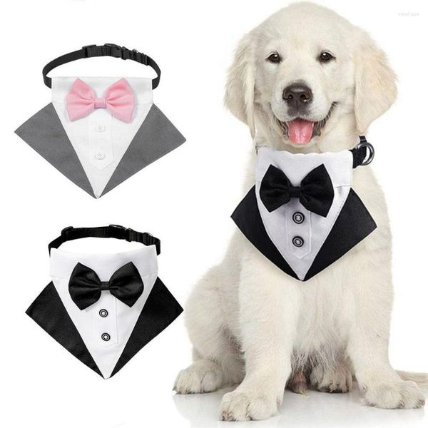 Chien Colliers Gentleman Écharpe Bandana Réglable Dress-up Accessoires Formel Smoking Noeud Papillon Pet Cou Costume Pour Chiot