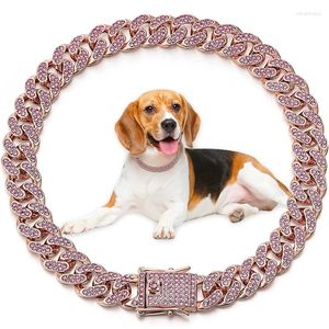 Colliers de chien chaînes en or collier diamant animal de compagnie chaîne cubaine lien starter pour chiens chats chiot bijoux de luxe collier accessoire