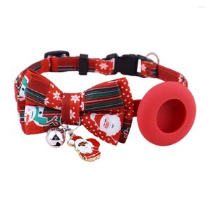 Colliers pour chiens Bon style nœud papillon Impression de Noël Collier Tracker Cover Pet Locator Polyester Dress Up