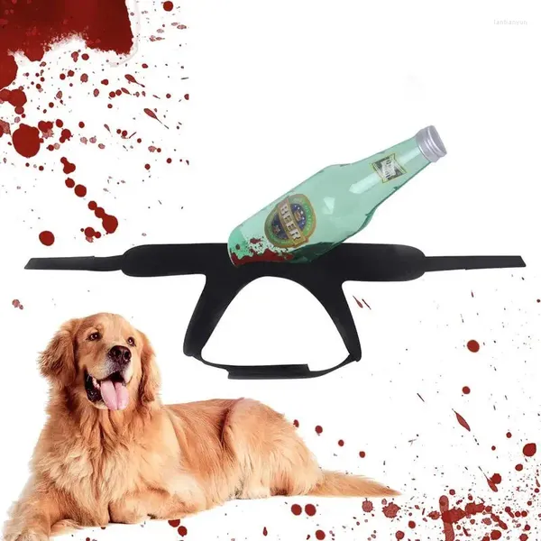 Collares de perros Arnés Halloween ropa de chaleco de botella de vino espeluznante juguete de vino con sangre Suministros de traje de mascotas para