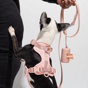 Colliers pour chiens harnais et laisse ensemble gilet sans traction collier imperméable en PVC respirant pour petits chiens de taille moyenne