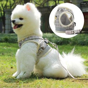 Hondenkragen Harnas aangelijnd voor kleine honden Reflecterende puppy Cat Vest Outdoor Walking Lead Borstriem Pet Pet Supplies