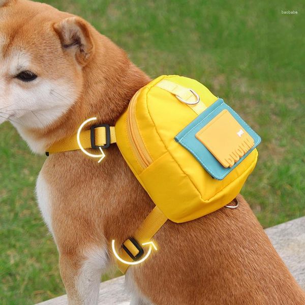 Arnés para collares de perro, Bolsa para popó para mascotas, autoportador portátil para caminar al aire libre con correa para gatos pequeños y medianos, suministros para mascotas