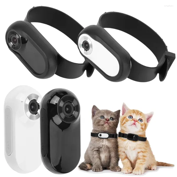 Collares para perros HD 1080P Collar de seguimiento No se necesita WiFi Cámara para mascotas para gatos Registros de video deportivos con suministros de tarjetas de 32G
