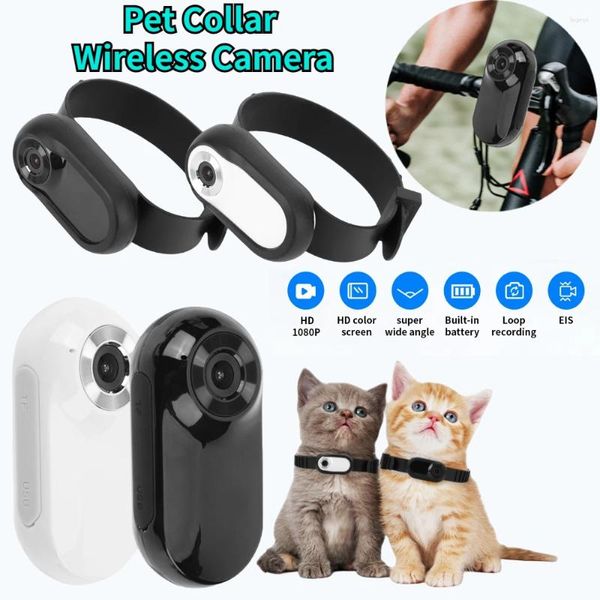 Collares para perros HD 1080P Tracker Collar Cámara inalámbrica para gatos con registros de video Mini Body Cam Pet Sport Nanny Security