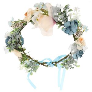 Colliers de chien, couvre-chef, ornement de mariée, couronne florale pour mariage, couronne de fleurs artificielles en tissu