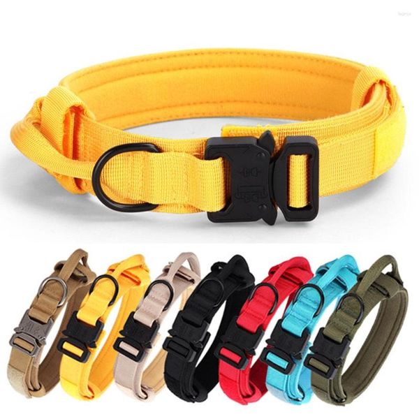 Colliers pour chiens HUIJI 1 pièces mode fournitures pour animaux de compagnie Camouflage armée vert Nylon sangle moyen et grand collier tactique d'entraînement