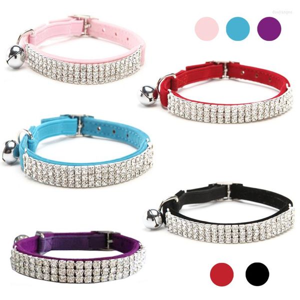 Colliers pour chiens Idepet Réglable Personnalisé Corde Pour Animaux De Compagnie Pour Chat Collier Collier Chiot En Cuir Strass Personnalisé