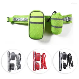 Hondenkragen Idyllife Reflecterend lopen Running Riemset met telefoon Key Bag Belt Harness 4 in 1 Elastische multifunctionele training