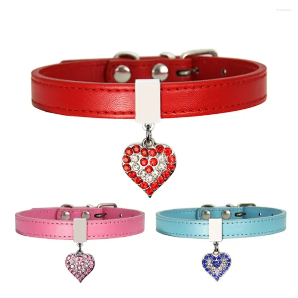 Colliers pour chiens et chats, chaîne pour animaux de compagnie, décoration, joli diamant, cœur de pêche, corde de Traction, vente en gros