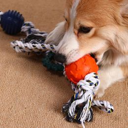 Colliers de chien interactif remorqueur jouet corde de coton dentition mâcher avec des jouets résistants aux morsures léger extérieur Durable Sports STTA889