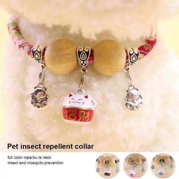 Collares de perros estilo japonés mascota sin estrangulamiento de cuerda a todo color suministros de gato de moda ajustamiento de collar de moda natural