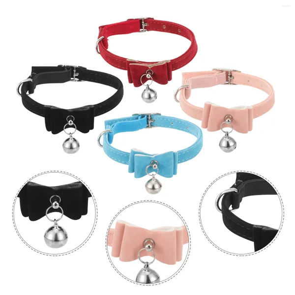 Collares para perros gatito niñas gato pequeño gatos decorativos Bowknot cachorro fiesta campana gargantilla