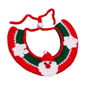 Collares para perros Babero de punto Collar para gatos Collar para gatitos Bufanda Vestir Disfraz Navidad Tejido a mano Crochet