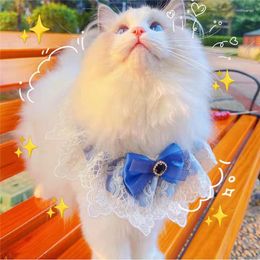 Halsbanden Kant Strik Diamant Halsdoek Huisdier Katten Kitten Puppy String Bib Ketting Stropdas Nekkoord Sjaal Accessoires