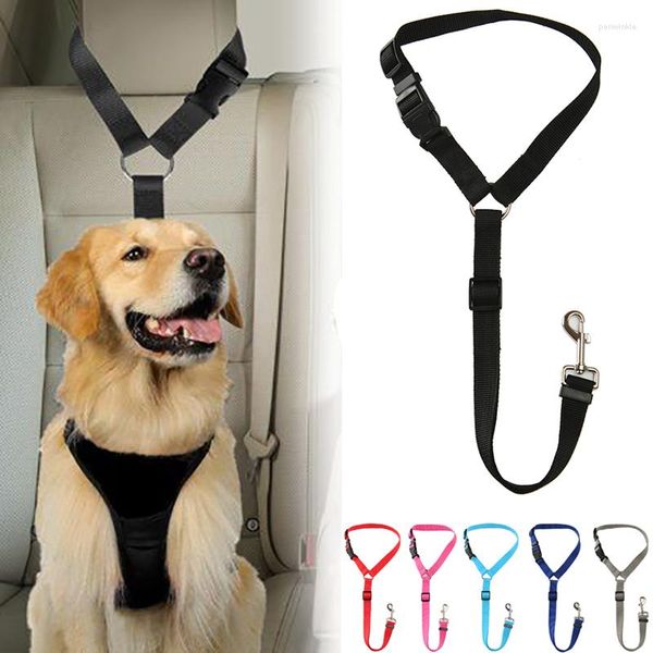 Colliers pour chiens grande ceinture de voiture en Nylon siège réglable pour petit chat voyage en plein air chiot sécurité ceinture de sécurité doré Labrador accessoires