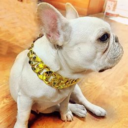 Halsbanden Grote halsband voor huisdieren Grote gouden ketting Gouden haar Bully Labrador ketting Plastic