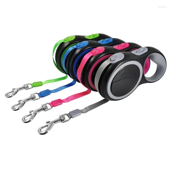 Collares para perros Correa automática retráctil ajustable 3m 5m cachorro viaje al aire libre caminando cadena de nailon duradera