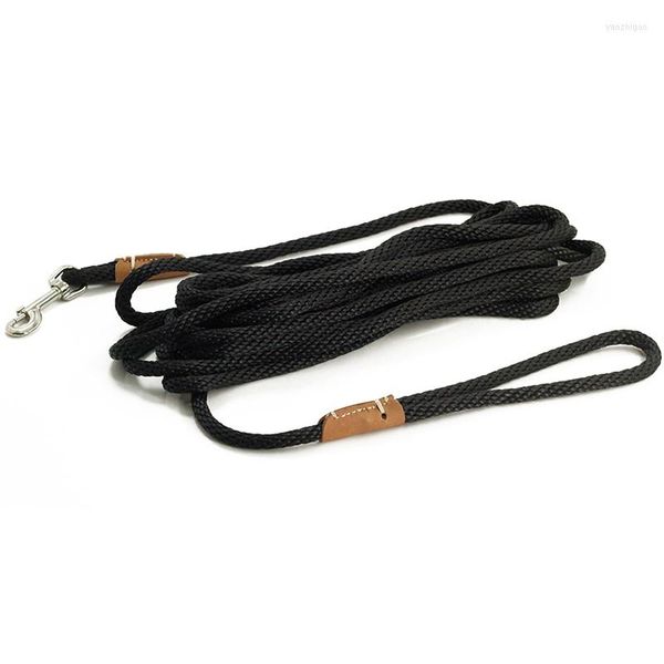 Collares para perros, correas de nailon para mascotas para perros pequeños, medianos y grandes, entrenamiento para caminar al aire libre, cuerda principal redonda, plomo de 5 pies, 10 pies y 16 pies