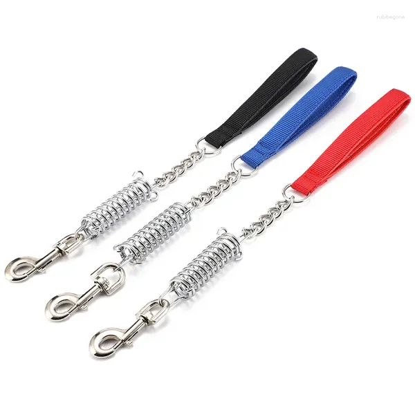 Collares para perros Correa perros cortos Correas de un solo paso para caminar Acero inoxidable Entrenamiento de primavera Suministros de cadena para mascotas