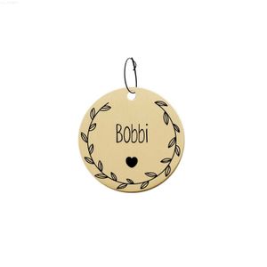 Collares para perros Correas 006 Etiquetas de identificación para perros y gatos Corona de flores personalizada para collares para mascotas pequeños y grandes Accesorios Nombre Encanto grabado de doble cara