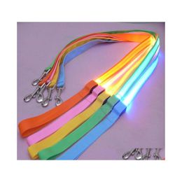 Colliers De Chien Laisses 120Cm Led Glow Laisse Harnais En Nylon Pet Chiot Formation Sangles Chiens Plomb Corde De Sécurité De Voiture Ceinture De Sécurité Fourniture Dbc Dr Dht5N