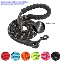 Collares para perros Correas 150200300cm Correa fuerte para perros Correas para mascotas Correa reflectante para correas para perros pequeños, medianos y grandes Drag Pull Tow Golden Retriever 230428