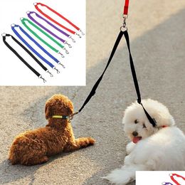 Colliers de chien Laisses 50pcs 2 en 1 Colorf Nylon Couple Double Chat Collier pour animaux de compagnie Laisse Formation Harnais de marche Drop Livraison Accueil Dh4Ty