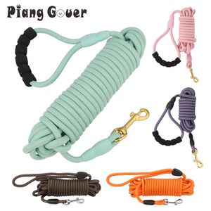 Colliers de chien Laisses 5M/10M laisses de chien longue laisse pour animaux de compagnie chiot marche formation corde ronde pour petit moyen grand chien avec poignée en mousse 230906