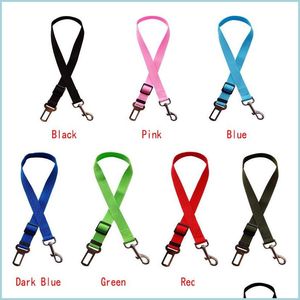 Chien Colliers Laisses Réglable Pet Chat Ceinture De Sécurité Sangle De Sécurité Véhicule Attache Harnais De Voiture Drop Delivery Maison Jardin Fournitures Dhn6W