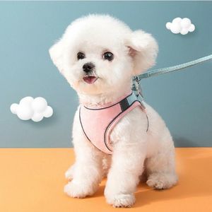 Dog Collars Riemen Verstelbare Pet Harnas Reflecterende Kat met Leash Set Nee Pull Puppy Vest voor Medium Large Levert