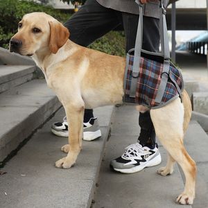 Colliers pour chiens Laisses Harnais de soutien réglable pour jambes avant et arrière Gilet de rééducation de levage Vieux chiens handicapés Fournitures pour animaux de compagnie 230719