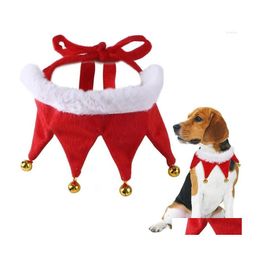 Hondenkragen ontleen kerst kerstvinkbandana met klokken flanel speeksel handdoek kattenkraag accessoires kledingvoorraden drop levering ho dhjuy