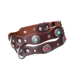 Colliers de chien laisse collier Cowe accessoires de haute qualité bijoux en cuir authentique pour les grands chiens chiots de produits pour animaux de compagnie Drop deli dhujt