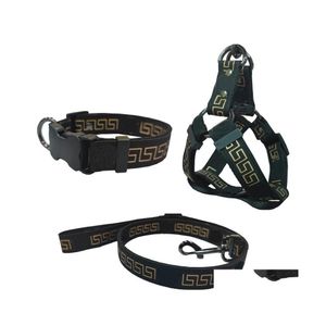 Collares para perros Correas Conjunto de collar Diseñador Arnés Correa Mascotas Cinturones de seguridad para automóviles Patrón de fuente de bronceado clásico Mascota Pequeño Mediano Homefavor Dhseu