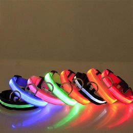 Dog Collars Riemen Cool LED Pet Collar Night Safety Flashing Glow in The Dark Leash Dogs Lichtgevende Fluorescerende Suppliesv