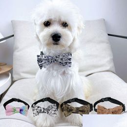 Hondenkragen ontlees designer merk strik decoratie schattig en mooi honden brief afdrukken kraag geschikt voor teddy pomeranian dhnwk